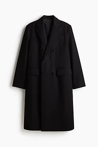 Manteau croisé coupe décontractée en sergé