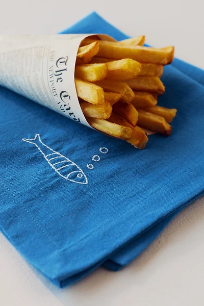 4-Pack Embroidered-Detail Linen-blend Napkins