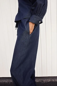 Pantalon en denim avec cordon de serrage