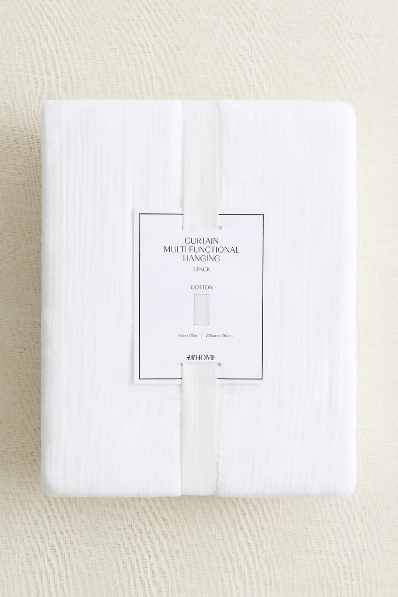 Single-Pack Long and Wide Muslin Curtain Panel