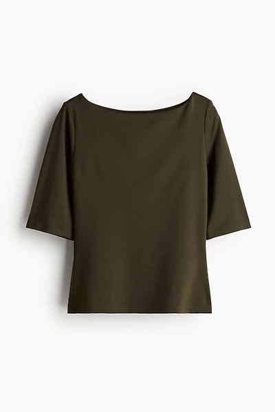 Boat-Neck Jersey Top