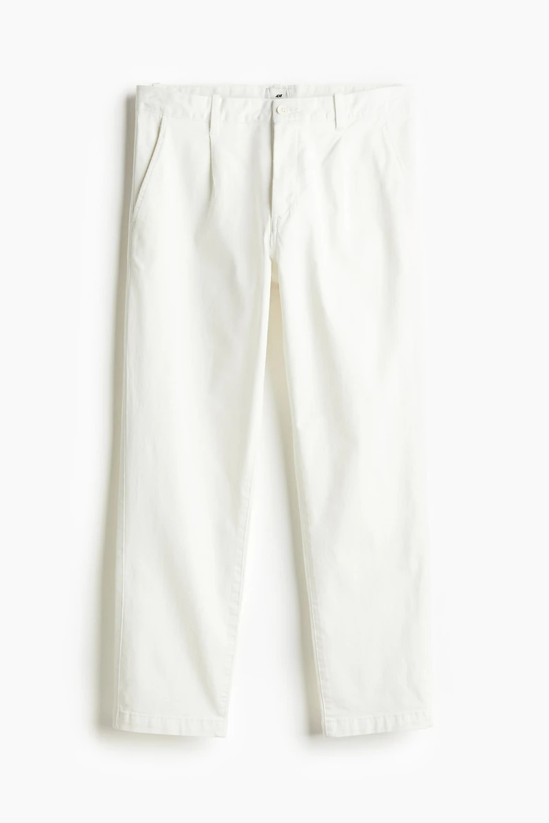 Regular Fit Cropped Cotton Chinos