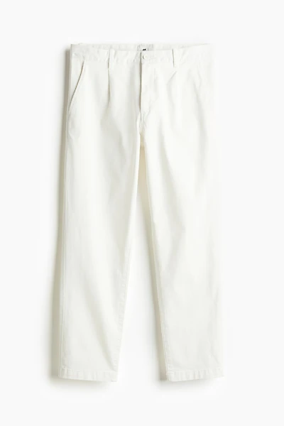 Regular Fit Cropped Cotton Chinos