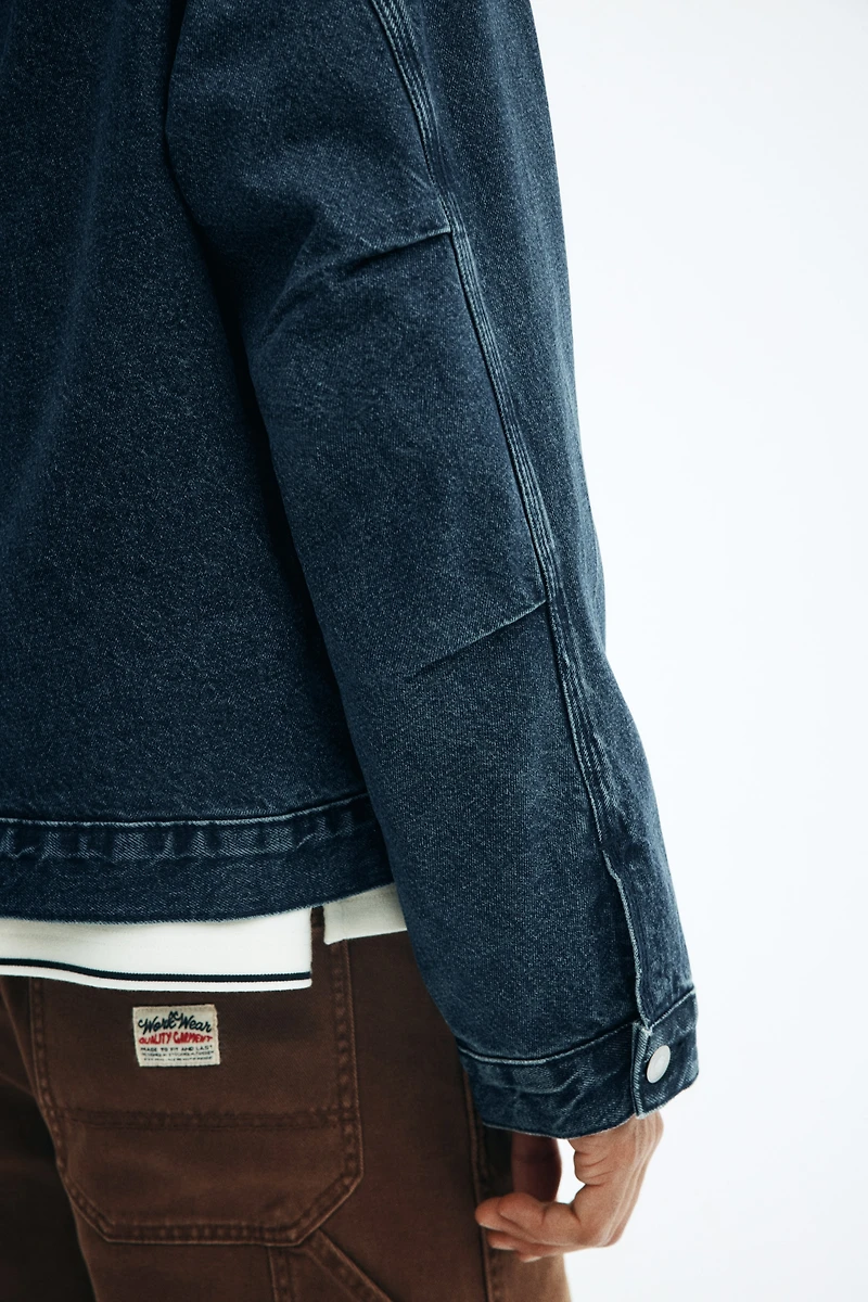 Loose-Fit Hooded Denim Jacket