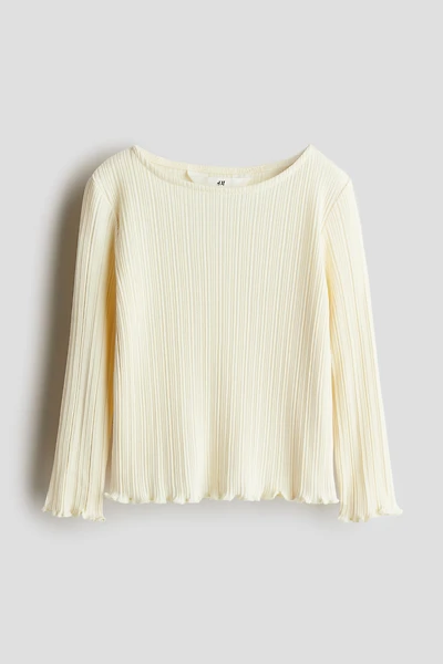 Ribbed Top with Overlocked Trim