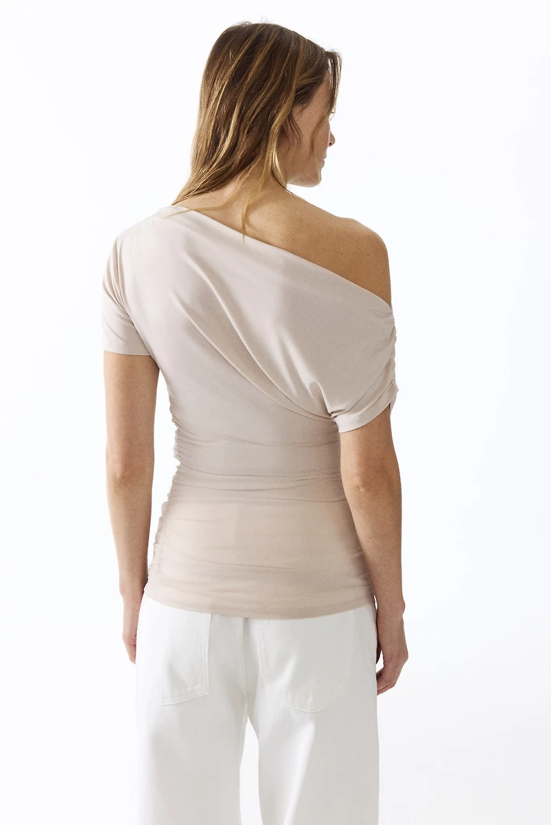 MAMA Haut asymétrique à effet drapé