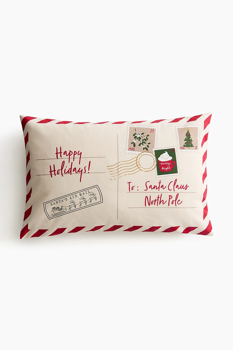 Housse de coussin en toile coton imprimée