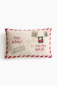 Housse de coussin en toile coton imprimée