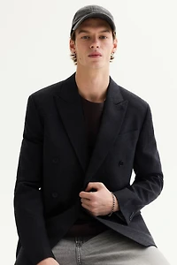 Veste croisée classique en laine mélangée