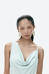Asymmetric Cowl-Neck Dress