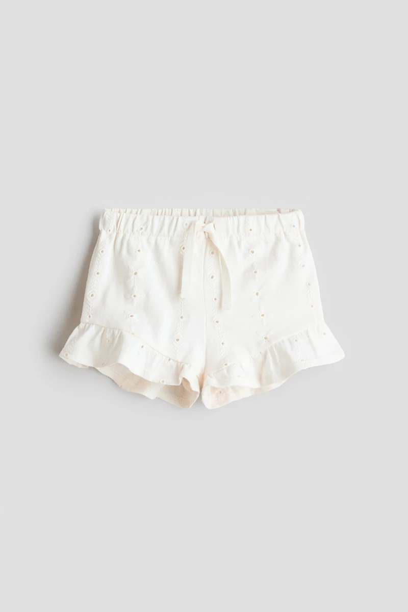 Shorts with Eyelet Embroidery