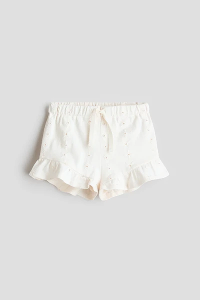 Shorts with Eyelet Embroidery