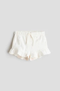 Shorts with Eyelet Embroidery