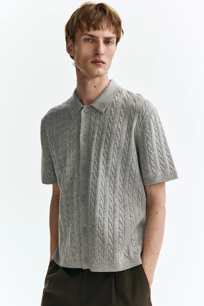 Regular-Fit Cable-Knit Shirt