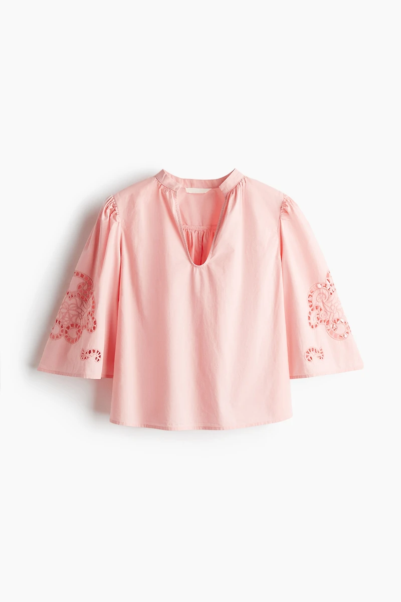 Blouse with Eyelet Embroidery