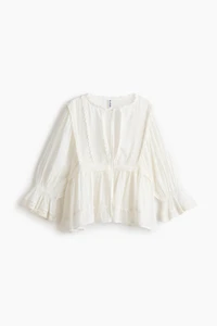 Blouse en coton avec dentelle