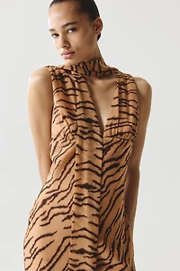 Robe midi à col cravate