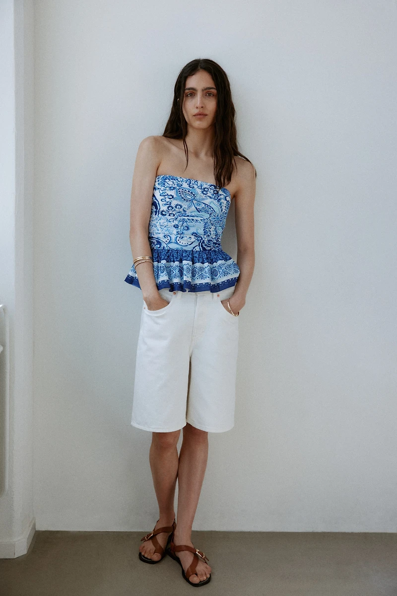 Ruffle-Trimmed Bandeau Top