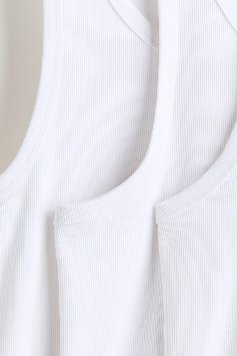 3-Pack Slim-Fit Ribbed Tank Tops