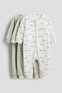3-pack Cotton Pajama Jumpsuits