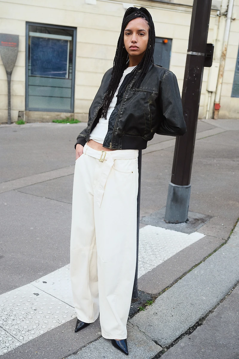 Jean coupe tonneau taille haute
