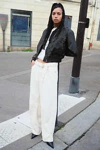 Jean coupe tonneau taille haute