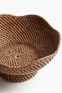 Footed Rattan Bowl