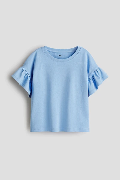 Flutter-Sleeved Cotton Top