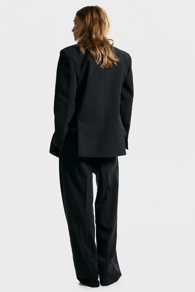 Double-Breasted Tuxedo Blazer