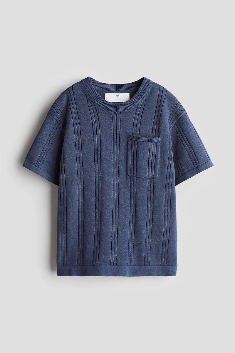 Textured-Knit Cotton T-Shirt