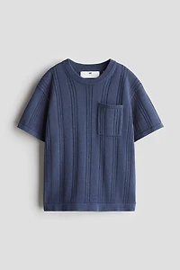 Textured-Knit Cotton T-Shirt