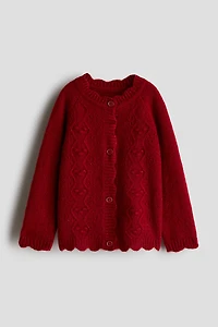 Scalloped-Edge Knit Cardigan