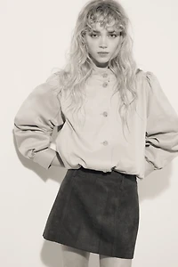 Puff-Sleeved Twill Jacket