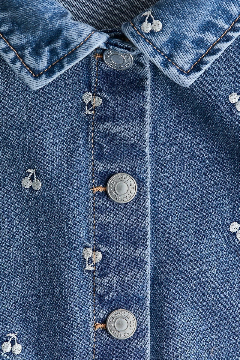 Embroidered-Detail Denim Jacket