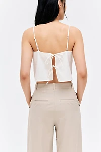Wide-Leg Linen-Blend Pants