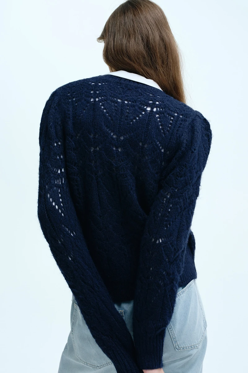 Pointelle-Knit Sweater