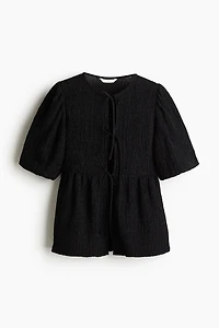 Tie-Front Peplum Top