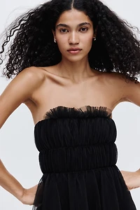 Robe bandeau en tulle