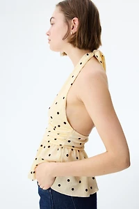 Peplum Halterneck Top