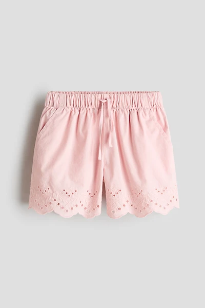 Shorts with Eyelet Embroidery