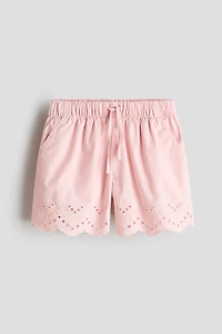 Shorts with Eyelet Embroidery