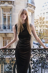 Sleeveless Velour Dress