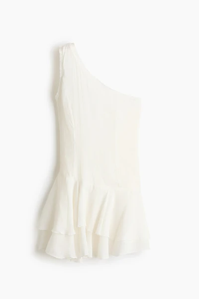 Flounced One-Shoulder Dress