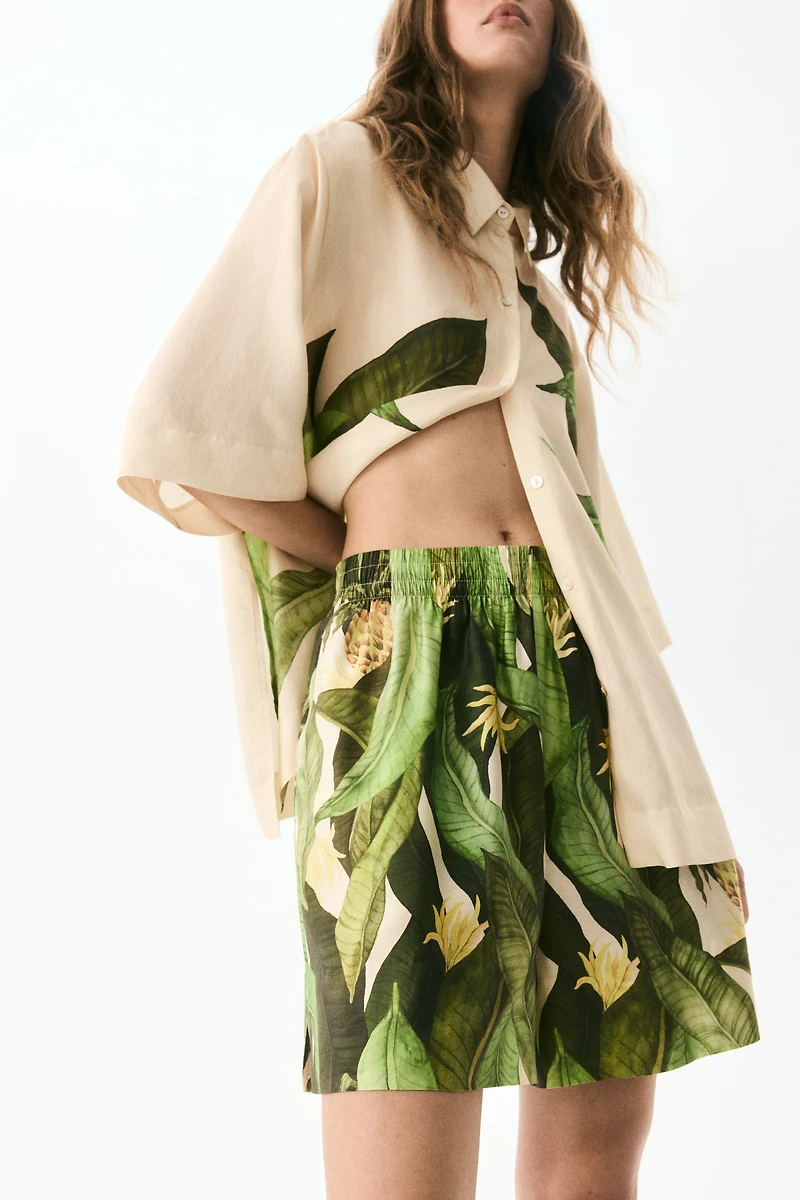 Patterned Pull-On Shorts