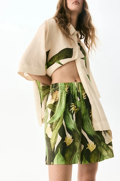 Short à motif avec taille élastique