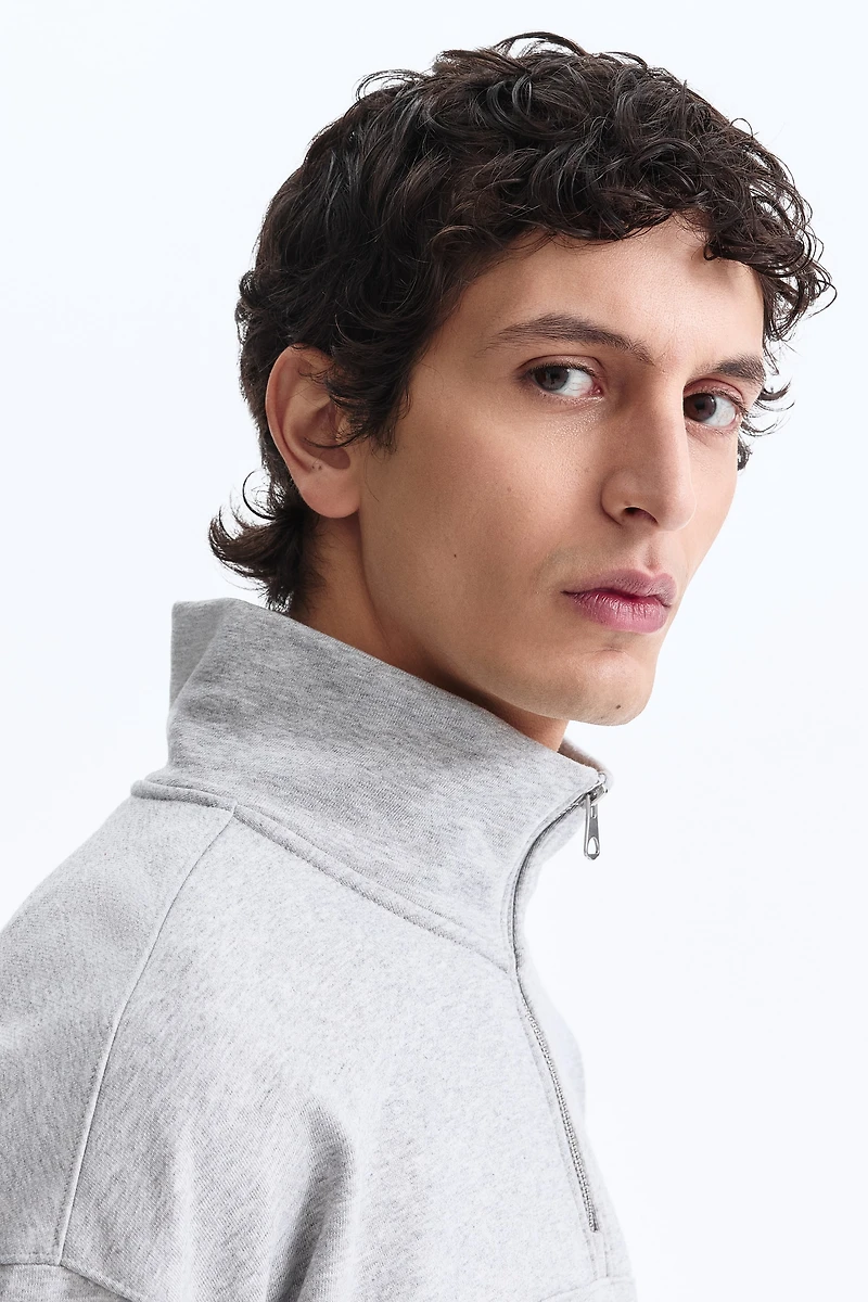 Chandail en molleton décontracté à col fermeture