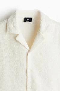 Chemise texturée classique avec col cubain