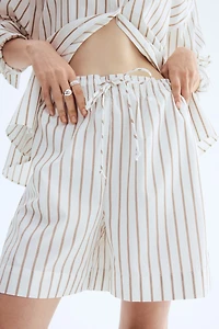 Short en coton avec cordon de serrage