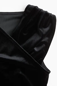 Draped Velour Sleeveless Top