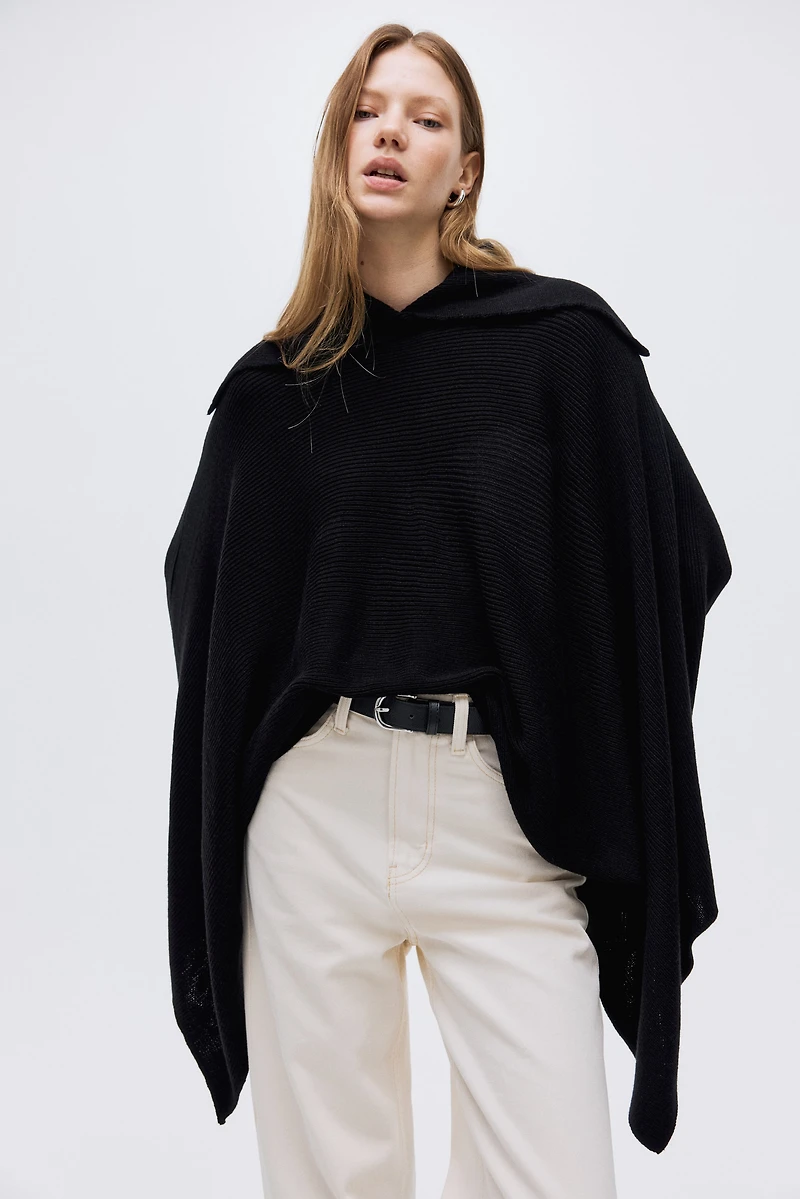Rib-Knit Cape